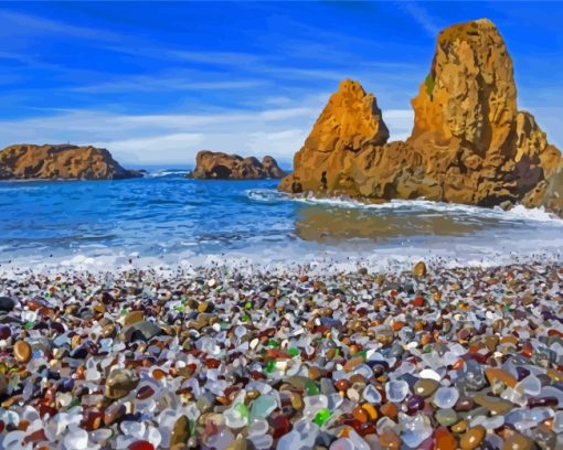 Aesthetic California Glass Beach paint by number