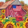 American Sunflower Landscape paint by number