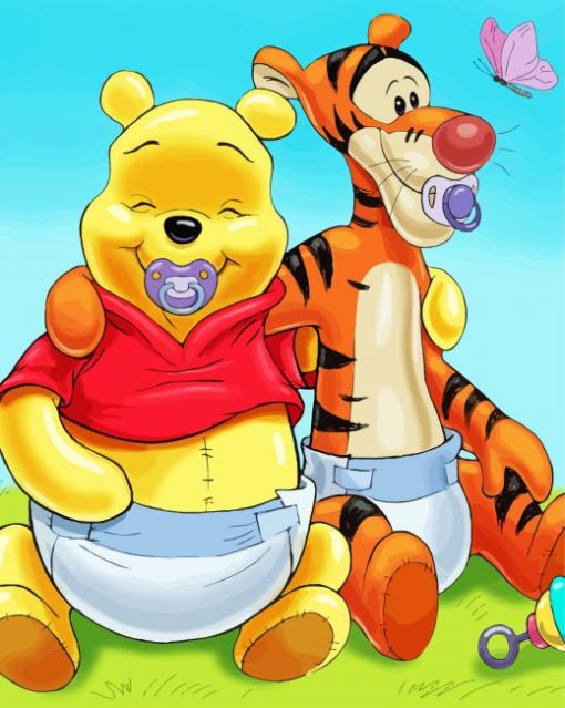 Baby Winnie The Pooh And Tigger paint by number