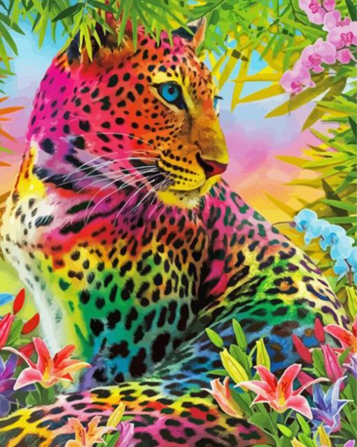 Beautiful Colorful Cheetah Art Paint by number