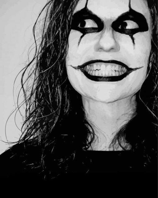 Black And White Clown Crazy Creepy paint by number