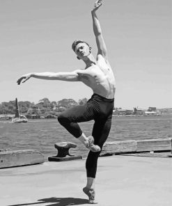Black And White Male Dancer Paint by number