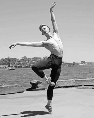 Black And White Male Dancer Paint by number