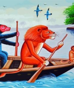 Boats And Animals Art paint by number