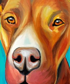 Brown Abstract Pitbull Dog Paint by number