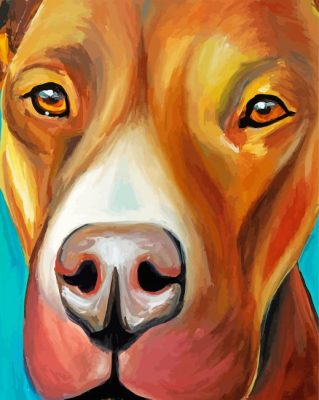 Brown Abstract Pitbull Dog Paint by number