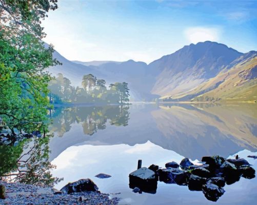 Buttermere Lake paint by number