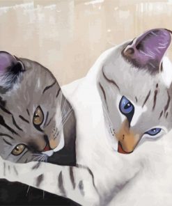 Cats Animals Couple paint by number