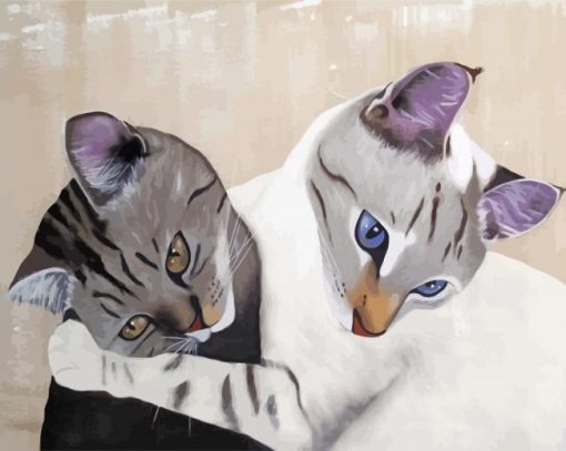 Cats Animals Couple paint by number