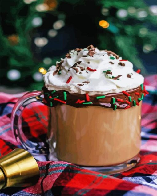 Christmas Coffee Drink paint by number