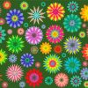 Colorful Funky Flowers paint by number