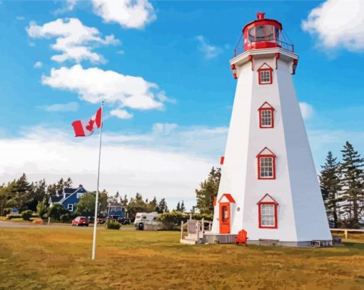 Cool Lighthouse PEI Paint by number