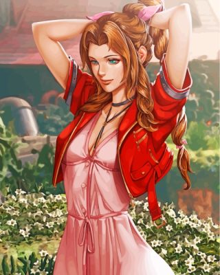 Cute Aerith Gainsborough paint by number