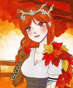 Cute Autumn Queen paint by number