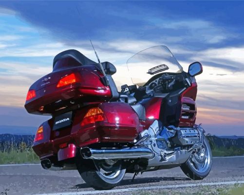 Dark Red Honda Gold Wing Motorcycle paint by number