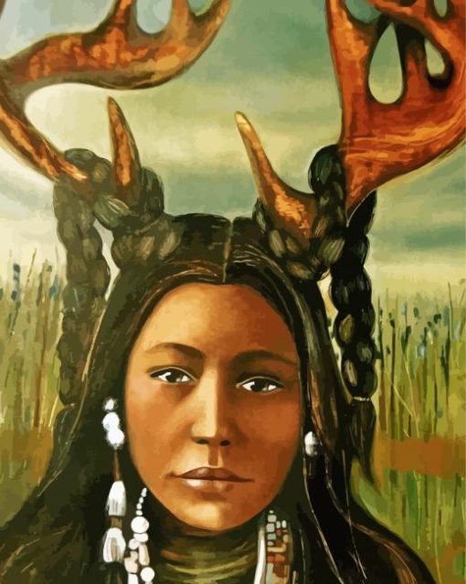 Deer Woman paint by number