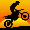 Desert Motorcycle Silhouette Sunset Paint by number