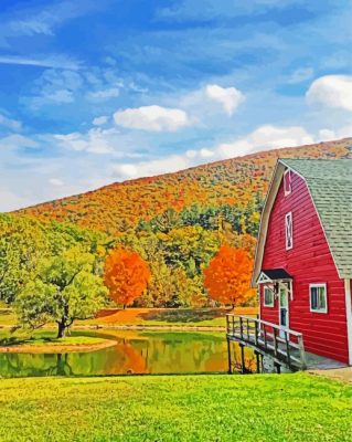 Fall Barn paint by number