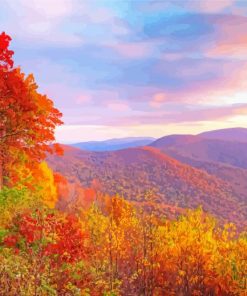 Fall In Mountains Landscape paint by number