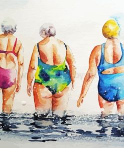 Fat Ladies Swimming paint by number