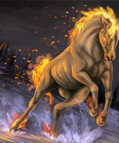 Flaming Horse paint by number