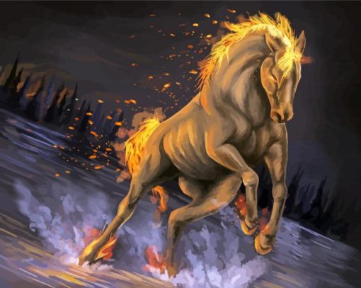 Flaming Horse paint by number