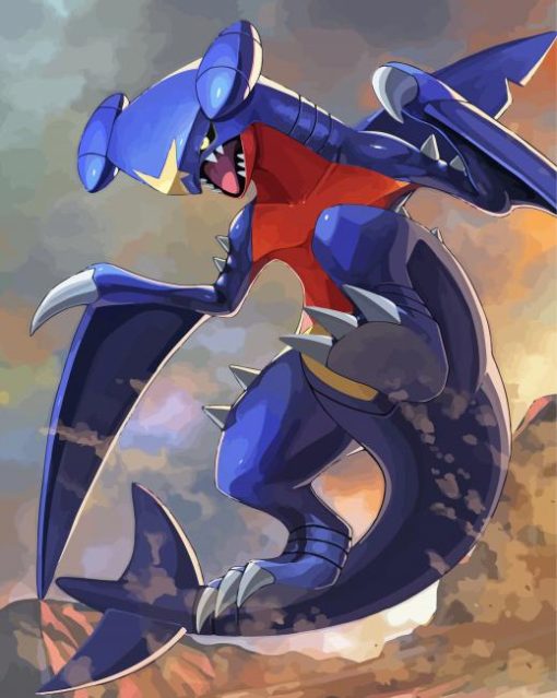 Garchomp Pokemon paint by number