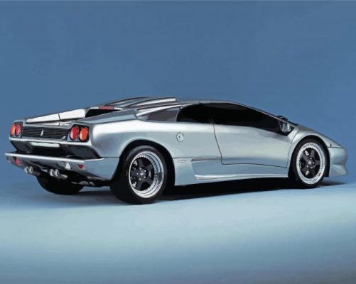 Grey Lamborghini Diablo Paint by number