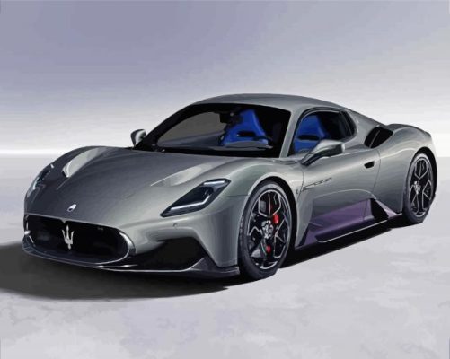 Grey MC20 Maserati paint by number