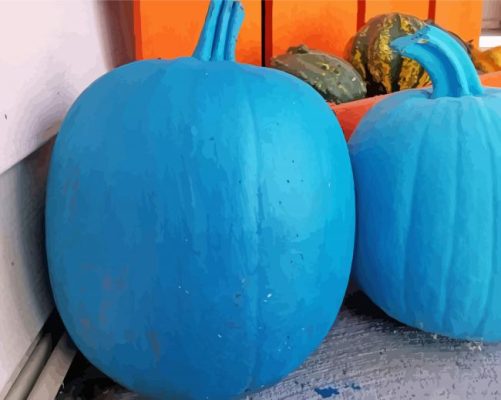 Halloween Blue Pumpkin paint by number