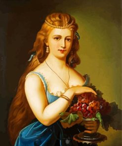 Lady With Grapes By Jozsef Borsos paint by number