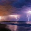 Lightning Winter Beach View paint by number