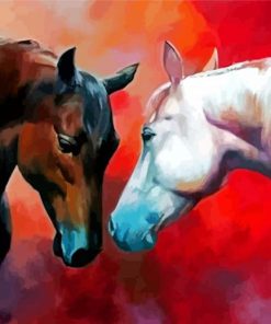 Lovers Couple Horses Paint by number