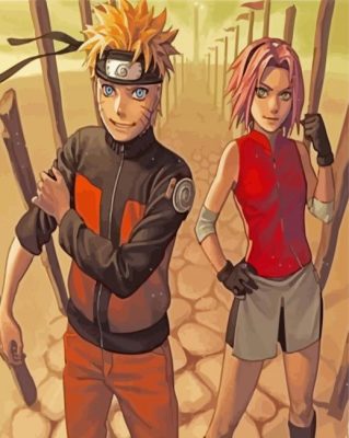 Naruto And Sakura Art Paint by number