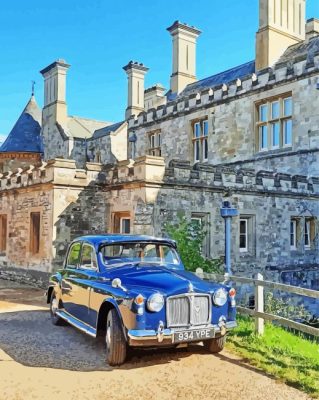 Old Car Outside The Palace House Beaulieu paint by number