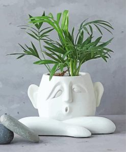 Plant With White Head paint by number