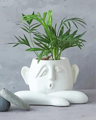 Plant With White Head paint by number