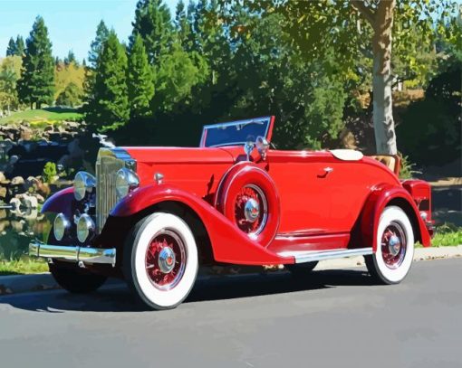 Red Packard Kit paint by number