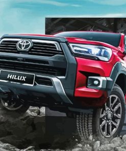Red Toyota Hilux Car paint by number