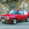 Red Volkswagen Golf Mk2 paint by number