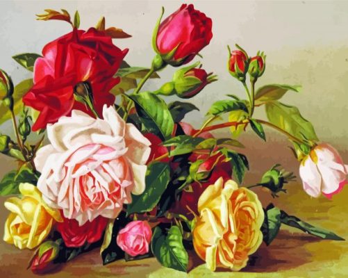 Roses Flower Bouquet Art paint by number