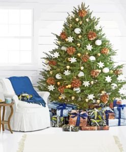 Rustic Christmas Trees paint by number