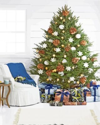 Rustic Christmas Trees paint by number