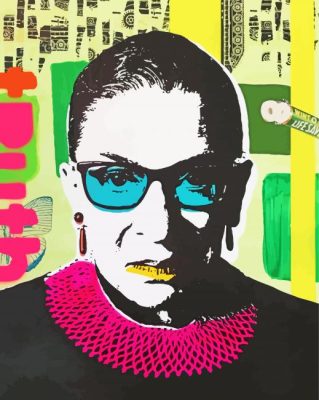 Ruth Bader Pop Art paint by number