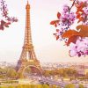 Springtime In Paris Eiffel Tower paint by number