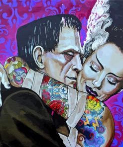 The Bride Of Frankenstein Lovers paint by number