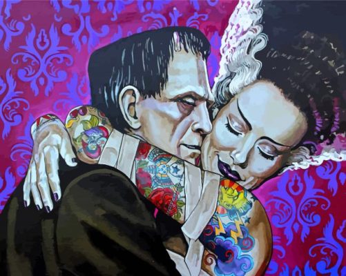 The Bride Of Frankenstein Lovers paint by number