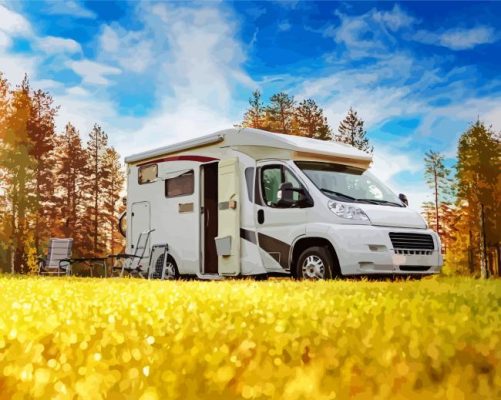 White Motorhomes paint by number