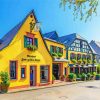 Yellow German Houses paint by number