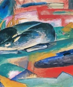 Abstract Resting Deer Franz Marc paint by number